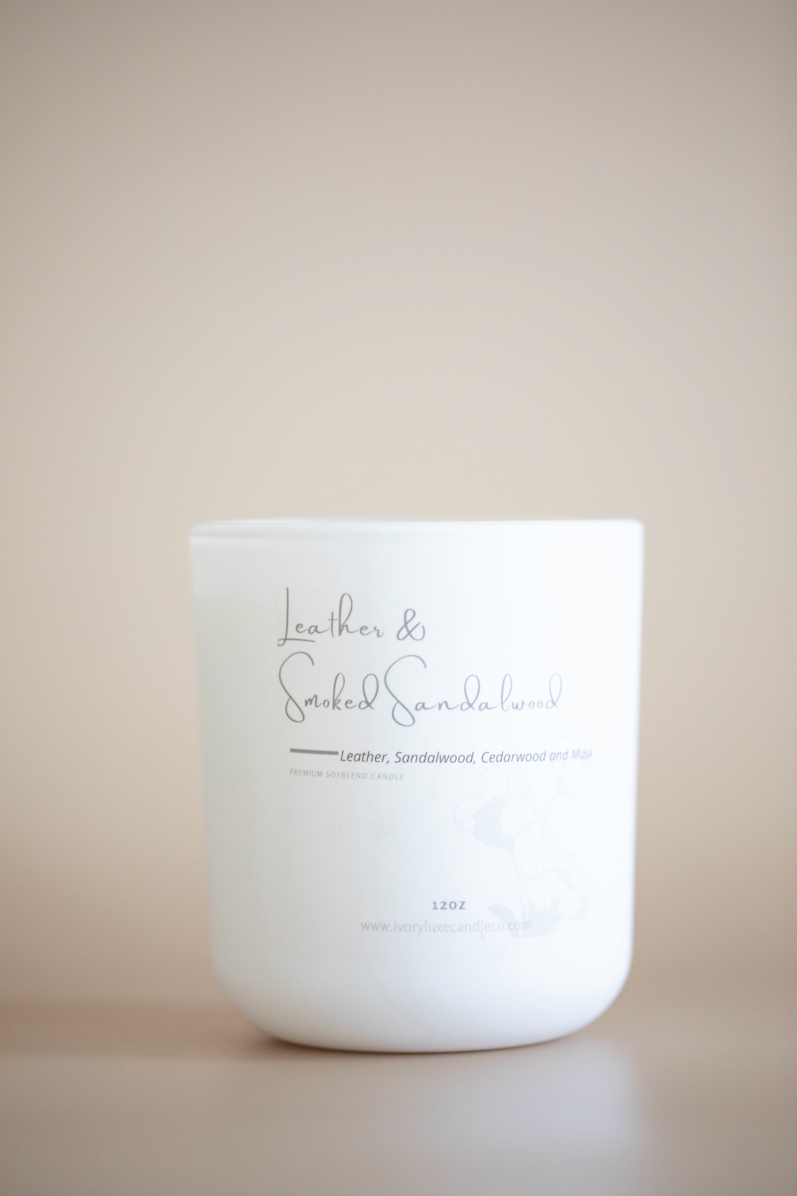 Leather & Smoked Sandalwood  | Premium Soy Blend Candle